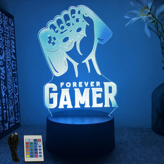 NEON GAMER 3D Lamp LED Night Light Gaming Setup RGB Children's Lamps Gamer Room Decoration Bedroom Table Lamp Personalized Gifts SS69 13.69 B16-Gaming 11