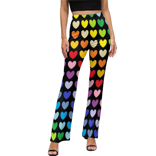 Heart Confetti Pants Elastic Waist Pink Valentines Day Streetwear Flare Pants Summer Casual Pattern Oversize Trousers SS69 34.69 style-3 / XL / CHINA