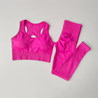 2PCS Sports Bra Women's Set Professional Fitness Tank Top Bra Shockproof Running Leggings Yoga Suit Beautiful Back Bra Clothing - SS69