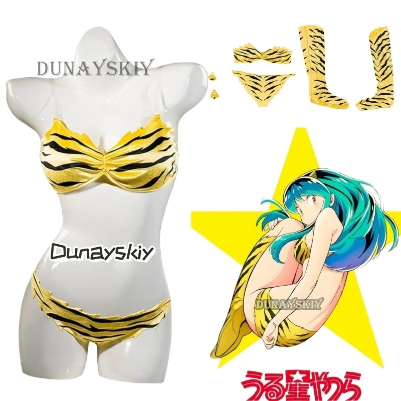 Urusei Yatsura Lum Anime Cosplay Bikini Set - Polyester Swimwear