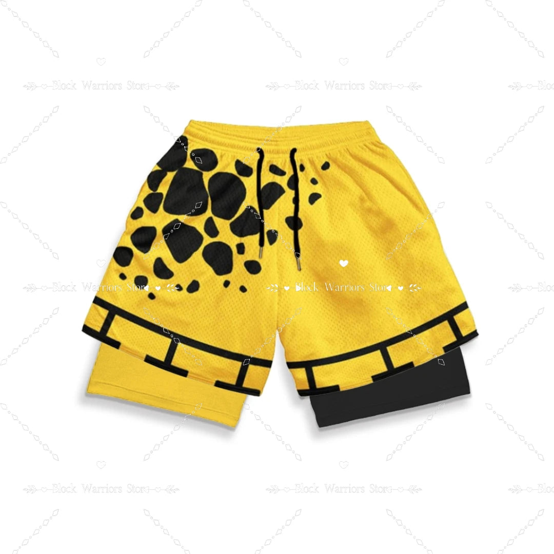 Anime Short Gyms Bilayer 2-in-1 Sports Shorts For Men Sweat-absorbent Quick-drying And Breathable Outdoor Sports Jogging Pants SS69 23.69 3DSCHZ005 / S