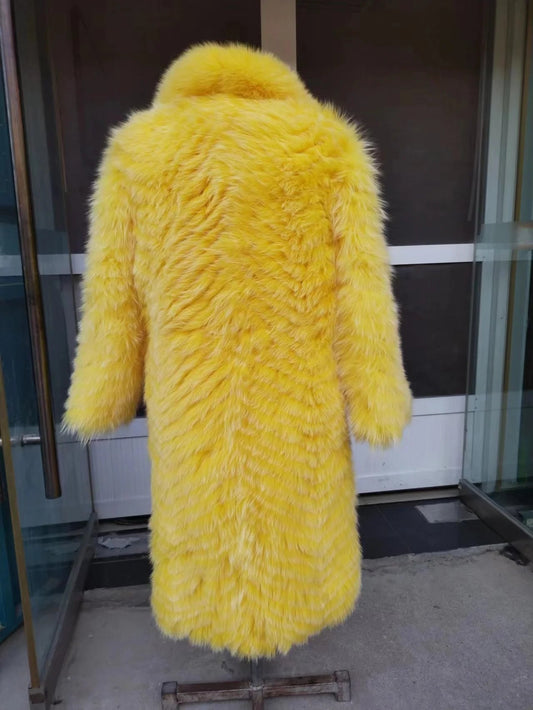 Furyoume Hot 2024 Women Winter Coat Real Fox Fur Coat X-long Luxury Clothes Natural Fluffy Fur Jacket Ladies Fashion Streetwear SS69