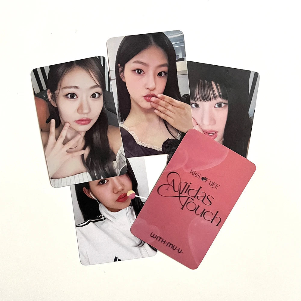 4Pcs/Set KPOP KISS OF LIFE Photocards Midas Touch Album Postcard JULIE NATTY BELLE HANEUL Double-Sided Lomo Cards KIOF Fans Gift SS69