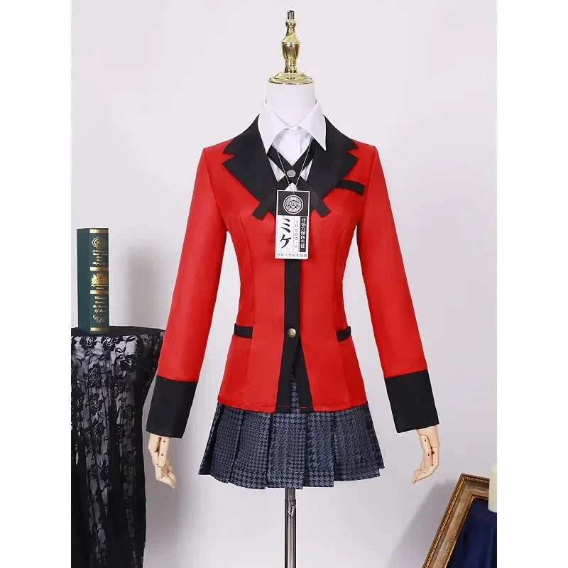 Anime Kakegurui Yomotsuki Runa Cosplay Costume JK School Girl Yumeko kishima Jacket Hoodie Coat Halloween Carnival Outfit SS69