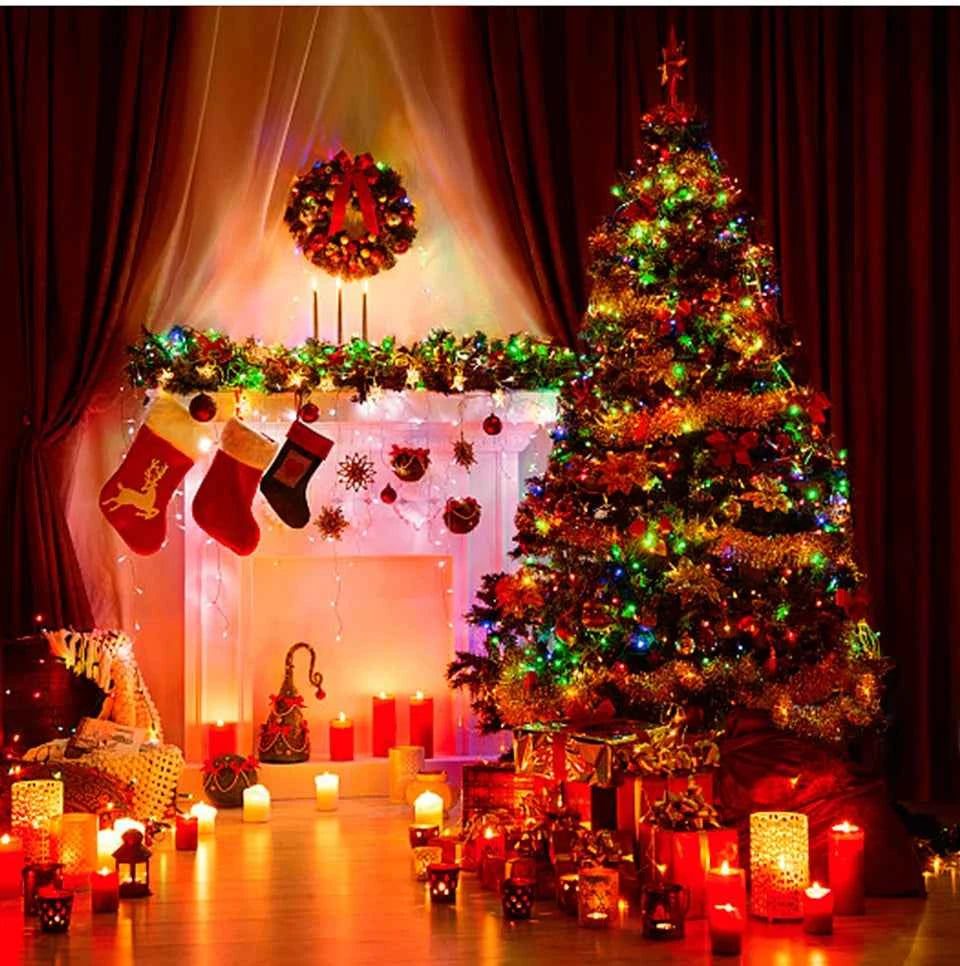 Christmas Decor Lights for Home Village 2024 24V LED String 20m 30m Fairy Garland for Chrismas Tree Country Yard Garden Wedding