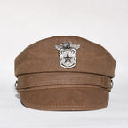 2025 New Navy Peaked Sailor Cap Men Women Summer Beret Hat Male Canvas Grey Eagle Belt Locomotive German Captain Casque