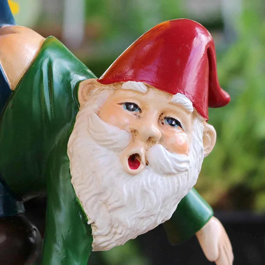 1pcs funny dwarves, dwarves with pants hanging branches, fun flowerpot pendants, resin crafts