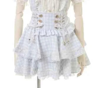 Japanese Mine Off-Shoulder Pearl Collar Cute Sweet Big Bow Shirt Skirt Outfit Women Summer New Lolita Short-Sleeved Shirt Skirts