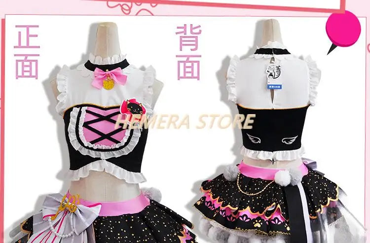In Stock Anime LoveLive Cat Twin Tail Arcade Game 9 Characters Cosplay Costume Tojo Nozomi Nico Honoka Umi Rin Maki Eli Full Set - SS69