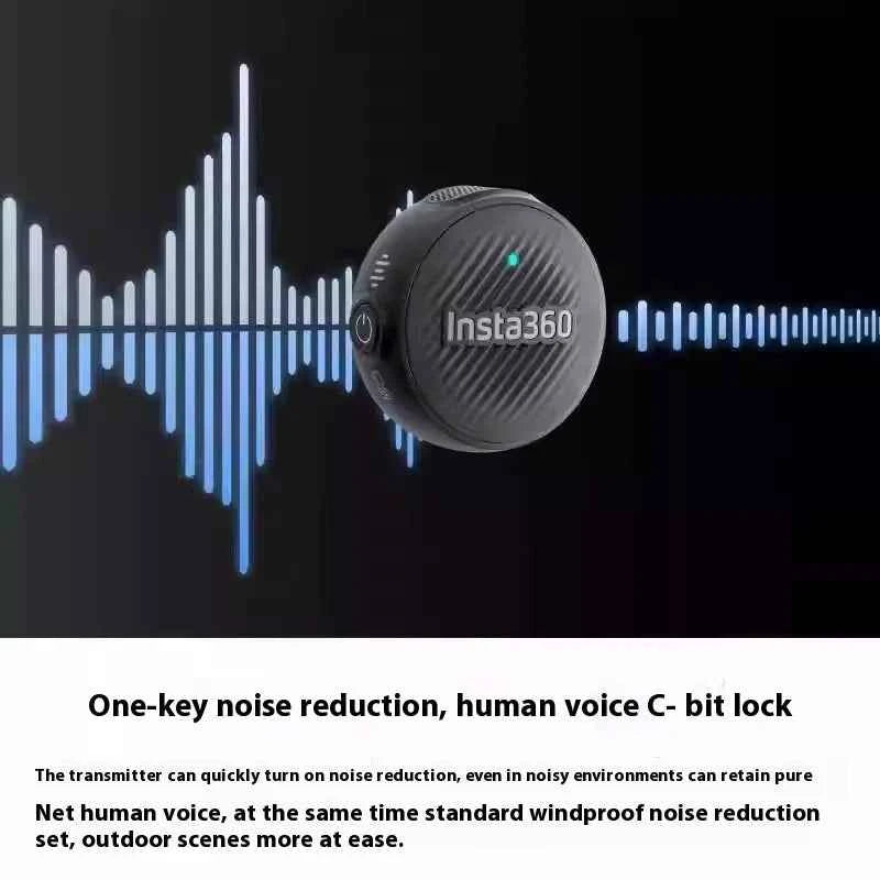 Insta360 X5 Mic Air Transmitter 48khz High-Quality Noise Reduction Compatibility Flow 2 Pro Custom  Recording Upport One-Click