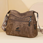 FXZLLQCN Vintage Faux Leather Multi-Layer Crossbody Bag
