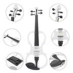 IRIN 4/4 Electric Violin Maple Body Silent Violin With Bow Case Headphone Cable Violin Shoulder Rest Aluminium Alloy Accessories