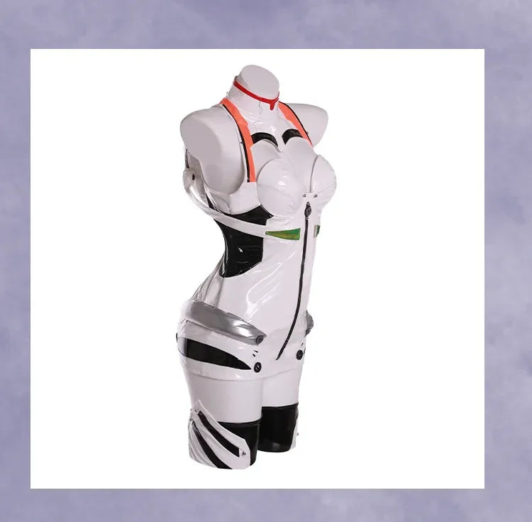 Ayanami Rei Anime Cosplay Costume Set with Shoulder Armor and Wig