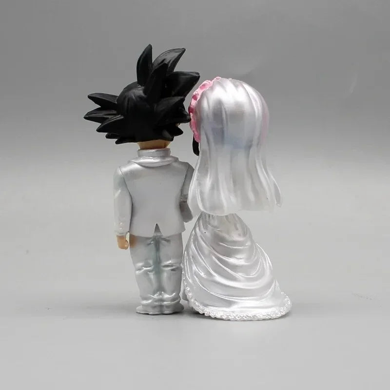 Dragon Ball Anime Figure Son Goku Figures Goku Chichi Wedding Scene Series 9cm Q-Version Figurine Statue Pvc GK Decoration Gifts SS69