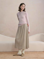DUSHU Seamless Half-high Collar Pure Wool Pullovers Women Plus Size Autumn Winter Bottoming Sweater Solid Soft Breathable Tops
