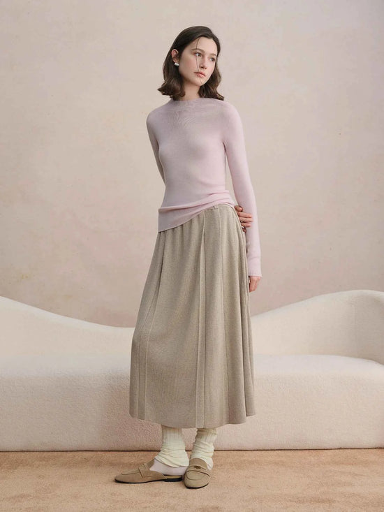 DUSHU Seamless Half-high Collar Pure Wool Pullovers Women Plus Size Autumn Winter Bottoming Sweater Solid Soft Breathable Tops