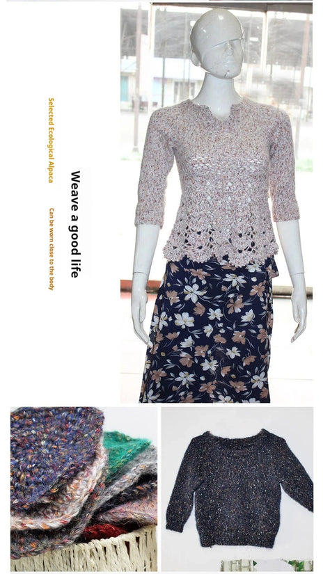 Nine-colored Bird, Seven-colored Alpaca Wool Self-knitting Scarf, Yarn Ball, Handmade Knitting, DIY Medium-thick Sweater and Coa SS69