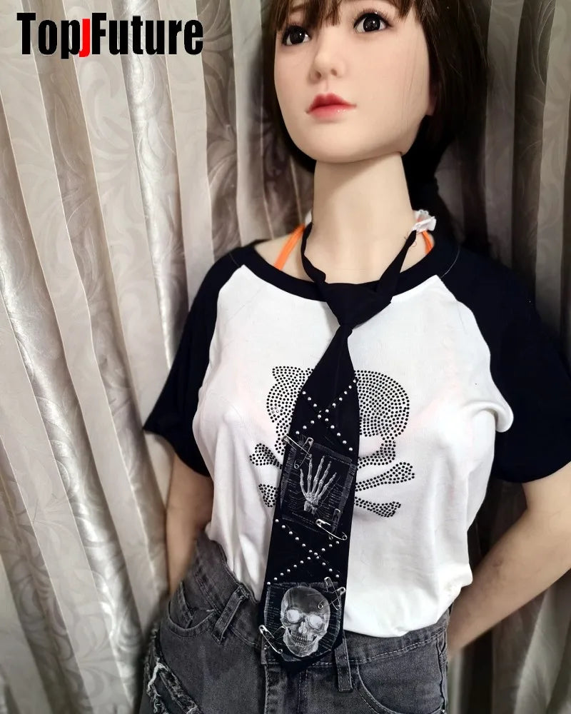 Women Men Y2K Girl Boy Gothic Harajuku Punk Steampunk Pre-Tied Ties Skeleton Necktie Accessories Halloween Cosplay Tie Choker SS69