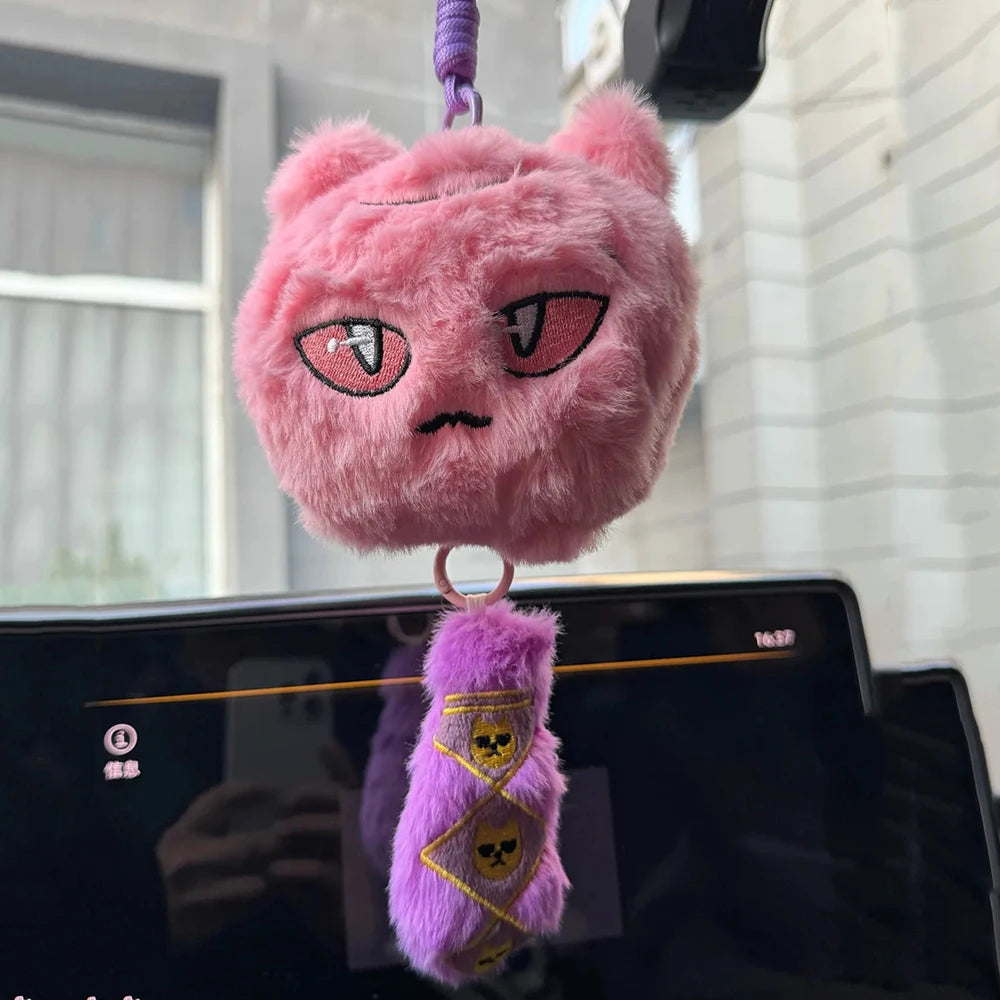 Anime JOJO Kira Yoshikage Cosplay Keychain Cute Plush Stuffed Cotton Doll Backpack Pendant Keyring Christmas Decoration