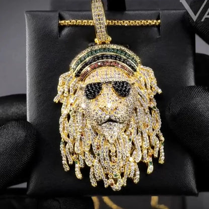 VANAXIN Cool Lion Head Design Pendants  Necklaces Handsome for Men Big Punk Luxury Jewellery Friendship Gift Gold Color Gift SS69