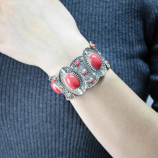 Traditional Kazakhstan Ethnic Coins Bracelet Hair Accessories  for Women Vintage Nepalese Tibetan Clothing Headwear Jewelry Set