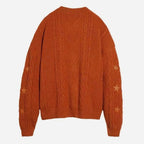 Glittery TS Cardigan Women Orange Chunky Knit Sweater with Star Embroidery Gold Thread Showgirl Cardigan Fans-make Tay Cardi