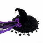 Fashion Halloween Witch Hat Gothic Dark Wizard Cap Lolita Cosplay Accessories Costume Headwear Party Photo Prop Festival Gift