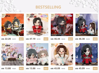 Anime Tian Guan Ci Fu Xie Lian Plush Doll TGCF Stuffed Toy Plushies Heaven Official’s Blessing Change Suit Dress Up Toy 20cm SS69