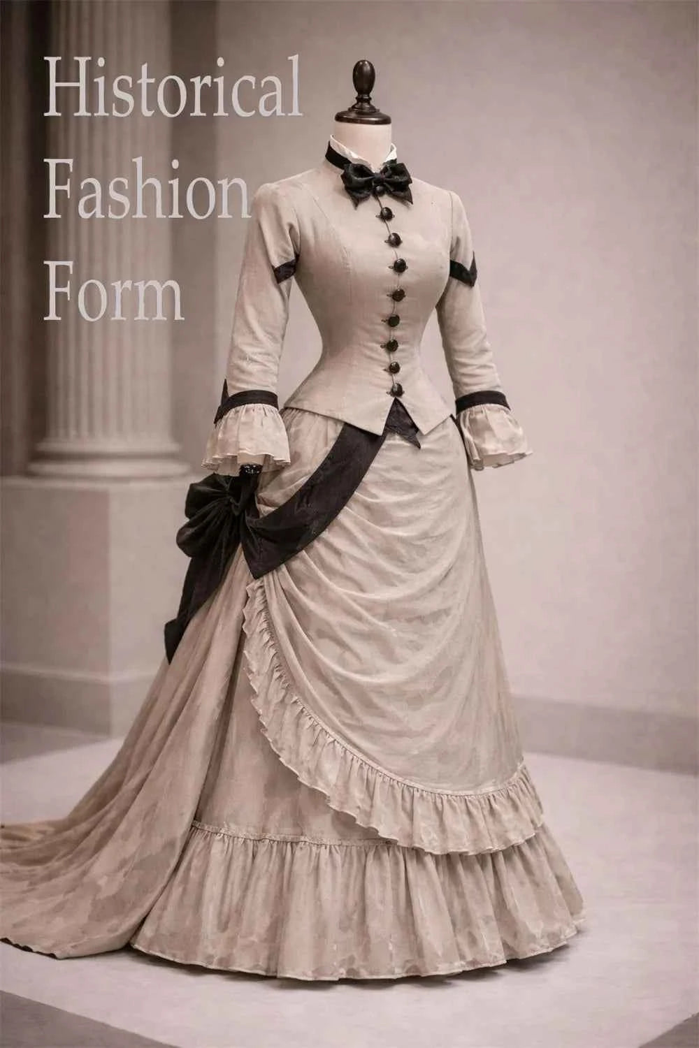 1880s Vintage Victorian Bustle Dress Civil War Theater Edwardian Duchess Costume Gothic Tea Party Eveving Prom Dress Ball Gown