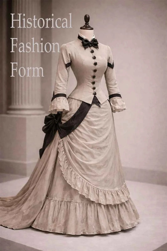 1880s Vintage Victorian Bustle Dress Civil War Theater Edwardian Duchess Costume Gothic Tea Party Eveving Prom Dress Ball Gown