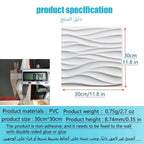 20PCS 3D Wall Panels 30x30cm Indoor Wall Decoration for Living Room Bedroom Hotel Office  Mural Tile-Panel-Mold 3D Wall Sticker
