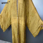 WINYI  high quality comfortable Women Soft Cardigan Loose Dress Party Boho Maxi beach Holiday Swimming Cover ups Africa Kimono