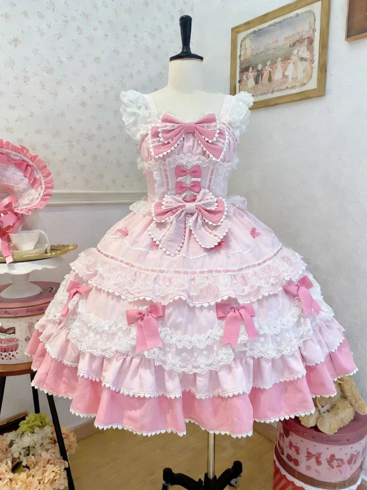 Y2K Lolita Vintage Dress Lace Sleeveless Cosplay Clothing French Strap Elegant Girls Party Japanese Kawaii Dress 2026 Summer