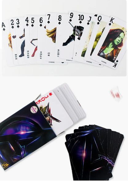 54Pcs/Box Disney Paper Playing Cards Mickey Avengers Frozen Anime Poker Cards Child Adult Desktop Games Toys - SS69