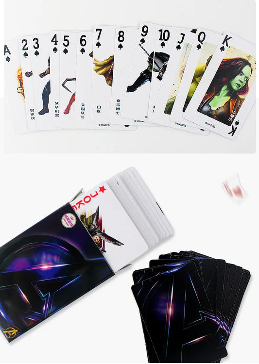 54Pcs/Box Disney Paper Playing Cards Mickey Avengers Frozen Anime Poker Cards Child Adult Desktop Games Toys - SS69