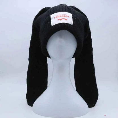 Long fox Ears Knitted Hat Men Women Rabbit Ear Warm Crochet Beanies Kpop Hip Hop Hat Winter Skullies Cap Y2k Christmas Gifty