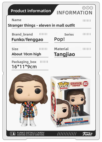 Genuine Edition FUNKO POP《Stranger Things: Eddie, Dustin, Eleven》Action Desktop Decoration Ornament Model Toys Collectible Model