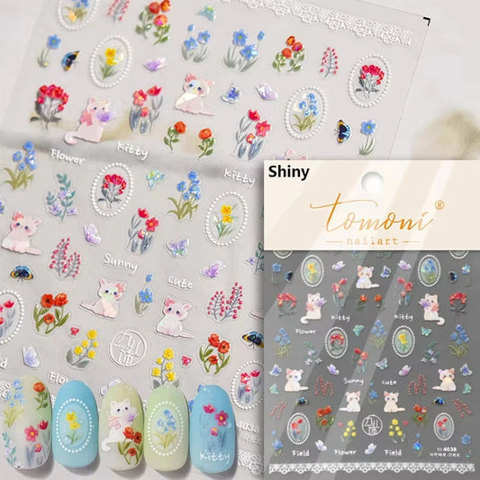 Cute Jelly Pink Cat Paw Print Nail Sticker Kawaii Pink Black Cat Claw 5D Embossed Self-Adhesive Nail Art Sticker Nail Art Decal SS69 7.69 TO4038