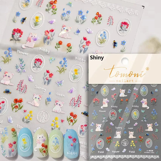 Cute Jelly Pink Cat Paw Print Nail Sticker Kawaii Pink Black Cat Claw 5D Embossed Self-Adhesive Nail Art Sticker Nail Art Decal SS69 7.69 TO4038