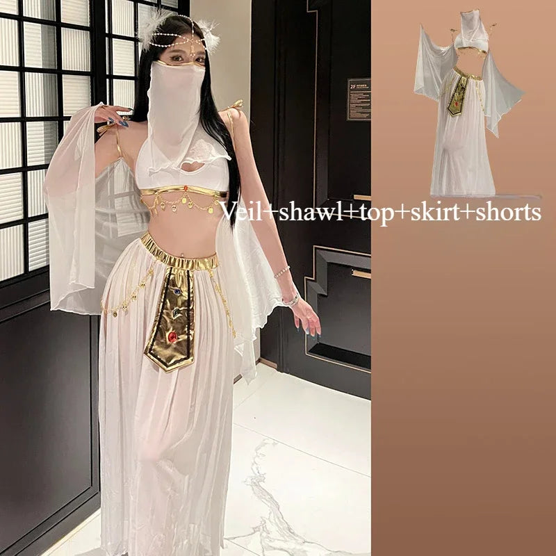 Belly Dance Costume Women's Sexy Arabian Princess Costume Fancy Indian Dance Embroider Bollywoods Jasmine Dress Egyptian Queen