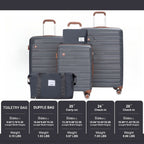 Travelhouse 5-Piece Hardcase Luggage Set with Spinner Wheels & TSA Lock
