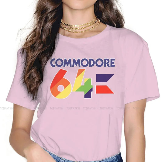 Colorful O Neck TShirt Commodore 64 Computer Fabric Original T Shirt Woman's Tops 5XL Fluffy SS69 21.69 Pink / S