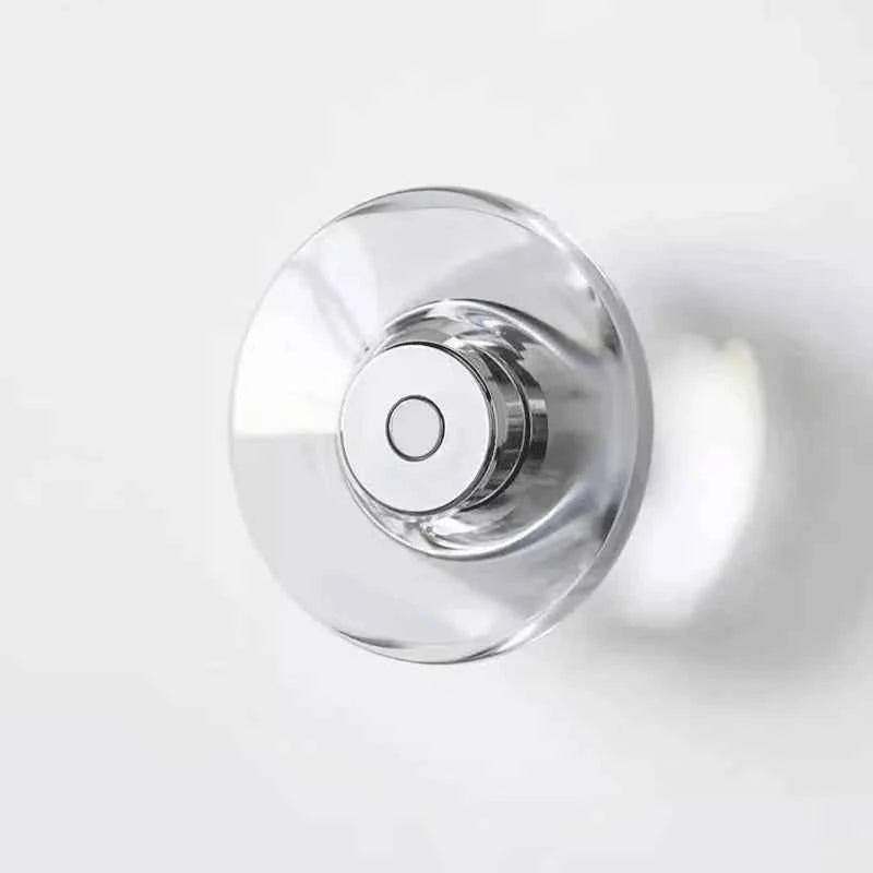Modern Round Crystal Bedside Lamp Bedroom Living Room Italian LED Sconce Minimalist Art Circular Corridor Mirror Wall Lights