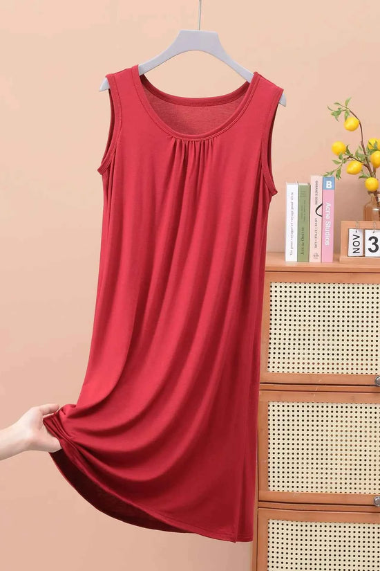 Plus size XL to 8XL Modal sleeveless sleepdress Summer lady's tank dress Loose camisole nightdress comfort dresses