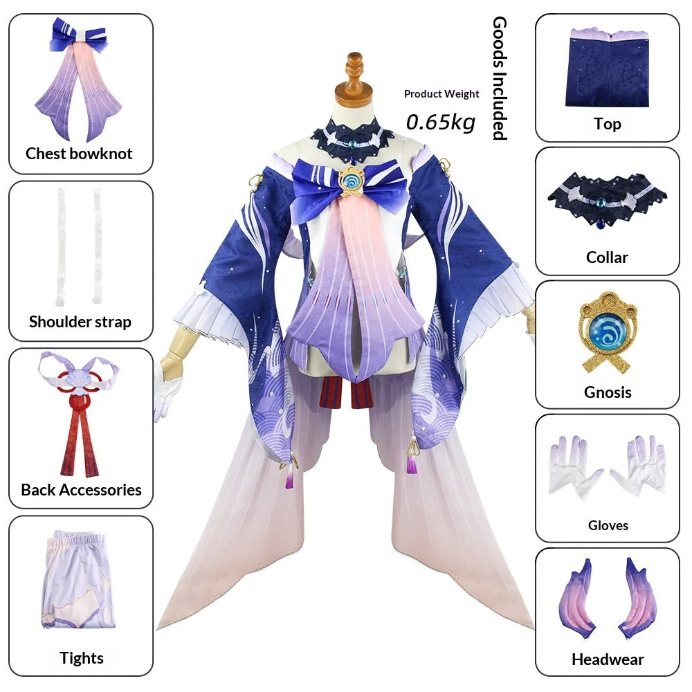Game Genshin Impact Kokomi Cosplay Costume Sangonomiya Kokomi Wig Shoes Sexy Women Halloween Party Fancy Dress Outfit Full Set