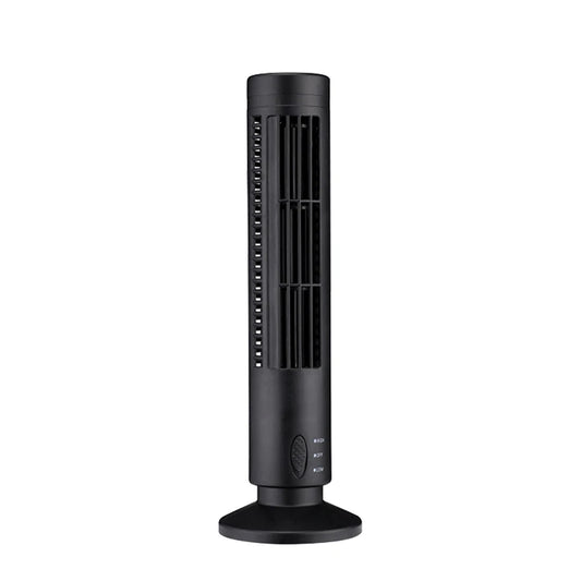 Alloet Bladeless LED Tower Fan, 2-Speed USB Portable Electric Desk Fan
