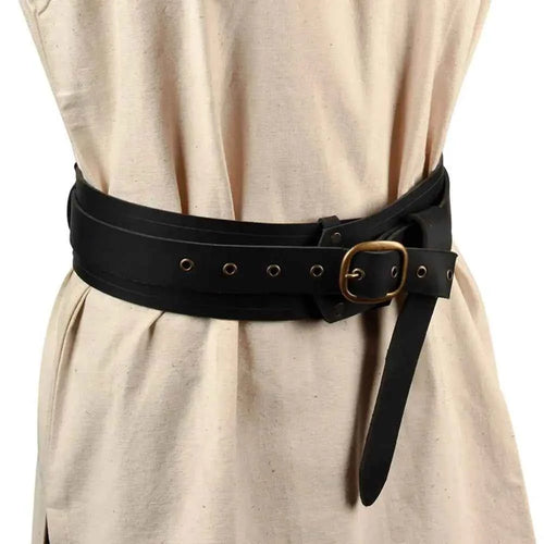 SS69 Medieval Viking Waist Belt, Faux Leather Wide Knight Costume Accessory