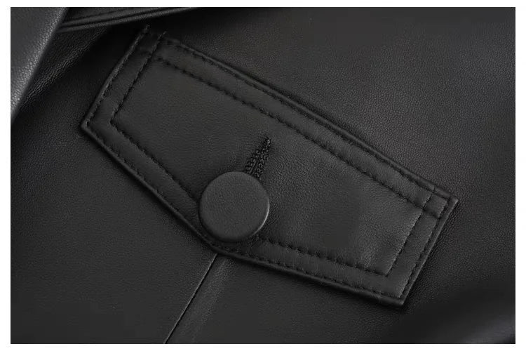 Women's Genuine Sheepskin Leather Blazer Jacket - Pink, Single Button