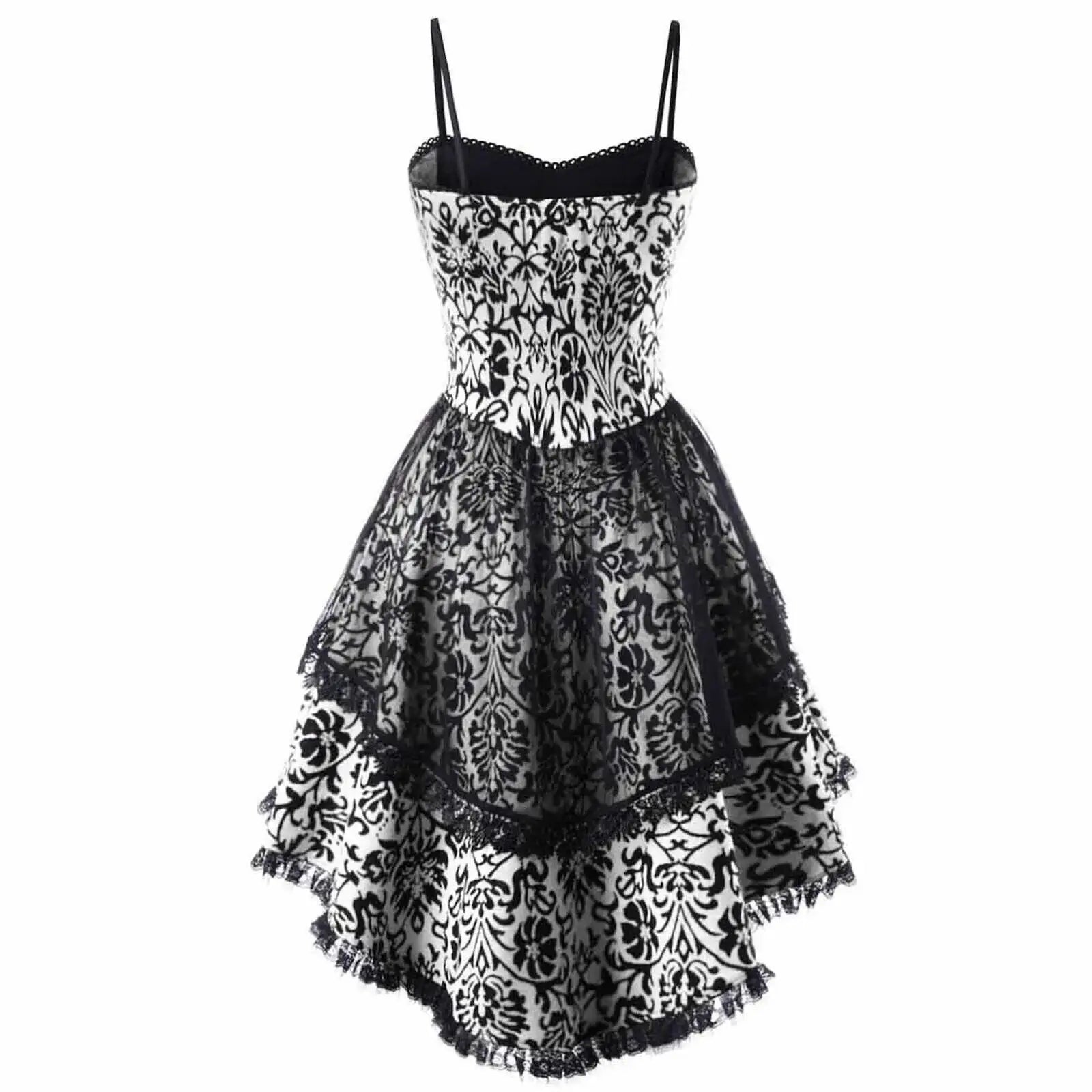 Halloween Cosplay Costume Lace Gothic Vintage Dress Women Irregular Sleeve Dresses Robe Medieval Ghost Vampire Clothing