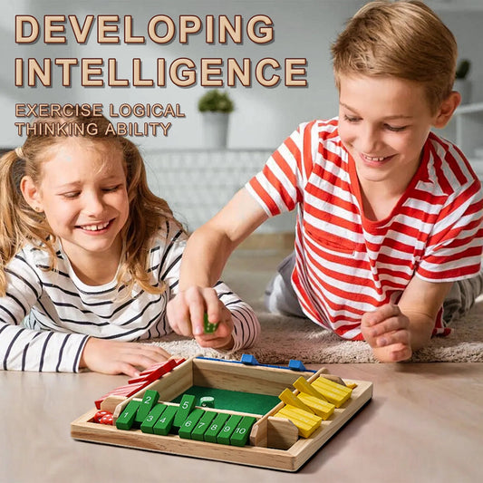 AIUAZA 1 Set Drinking Games, Wooden Board Game For 1-4 Players, Classic Family Game With 8pcs Dices, gaming gift SS69